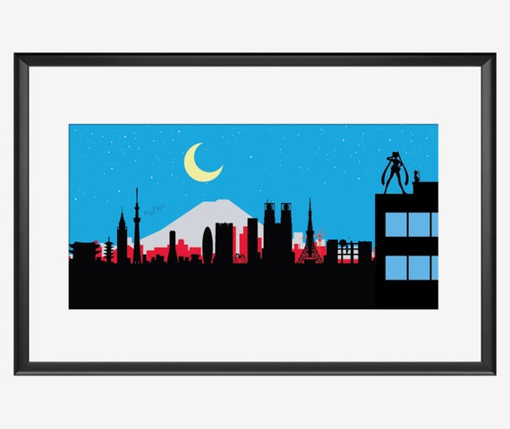 Tokyo Skyline print Tokyo Japan Tokyo art Tokyo print