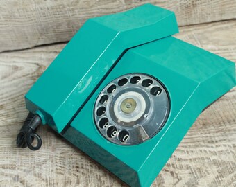 rotary phone Vintage Soviet rotary telephone Spektr / 1985 year / circle dial rotary phone / vintage landline phone / Old Dial Desk Phone