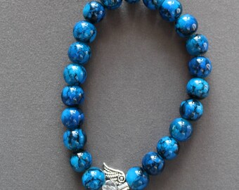 Handmade Deep Blue Bead Bracelet