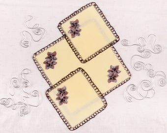 A set of napkins with flower