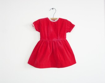 Vintage Red Velveteen Dress