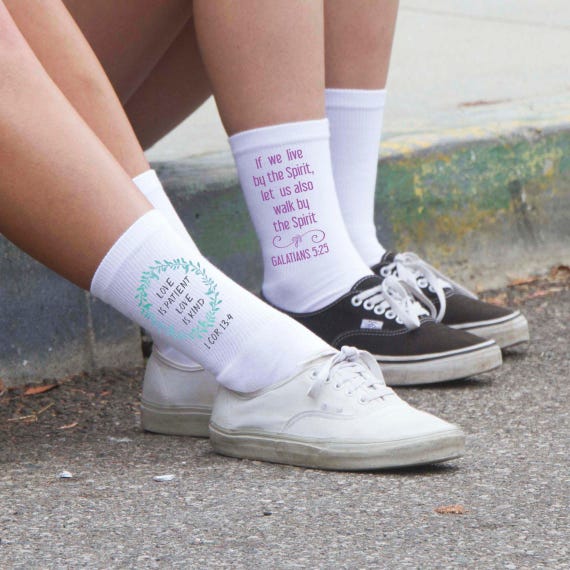 Faith and Bible Verses Socks Women's Crew Socks Printed