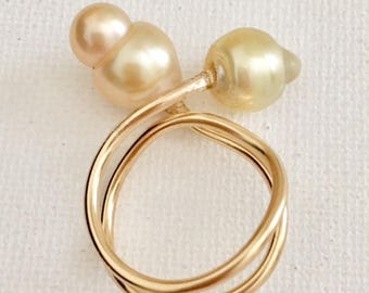 Doubled Twisted Pearl Rings