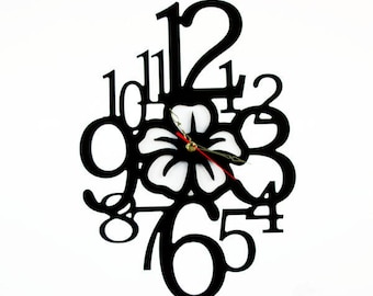 Fashion Art wall clock, Modern wall clock, Flower wall clock with numbers