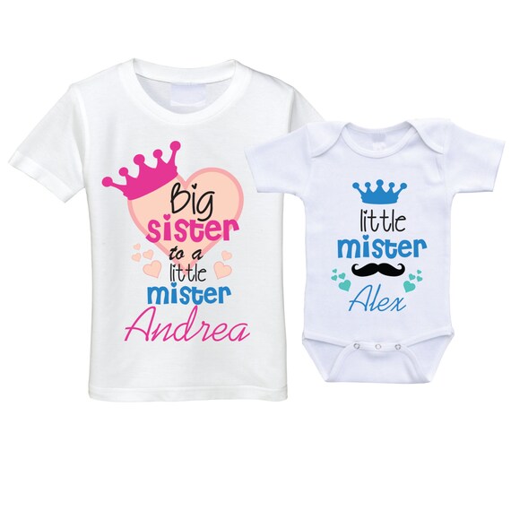 Dcohmch Geschwister-Pullover – „Große Schwester“ & „Kleiner Bruder“ Gestickt, Aus Baumwolle, Langärmlig, Für Herbst & Winter