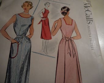 Vintage 1950's McCall's 8632 Coverall Apron Sewing Pattern Size 14 Bust 32