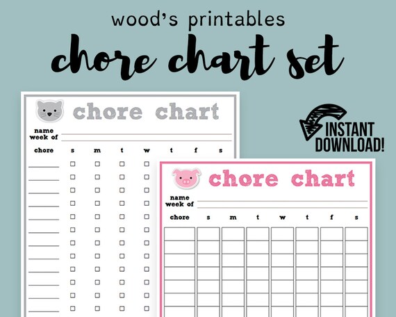 children s animal chore chart pdf printable family chore animal chore chart