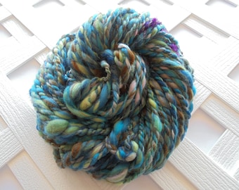 NEBULA Handspun Yarn, 2-Ply Chunky Yarn, Super Bulky Yarn, Merino Yarn, Kid Mohair Locks, Silk Yarn, Sparkly Yarn, Hubble Yarn, Weaving Yarn