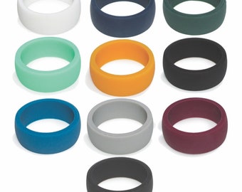Big SALE Silicone Rings For Men, Men's Silicone Wedding Band Ring -Great for gym, sports, style, beach, engagement, active. Rubber Rings
