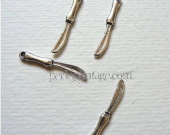 4 silver knife charms