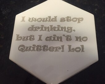 Laser engrave ceramic coasters (set of four)