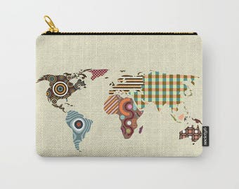 World Map Coin Purse, World Map Pouch, World Map Wallet, World Map Gifts, Zipper Bag Purse, World Map Gift, World Map Purse