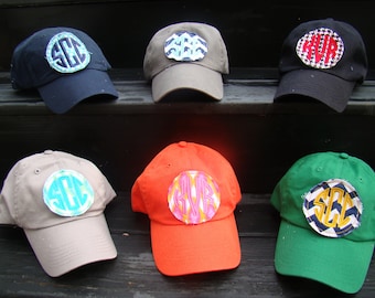 Monogrammed Hat with Circle Patch