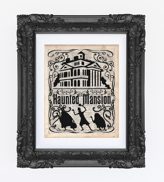 Haunted Mansion Print Silhouette Disney Inspired Halloween