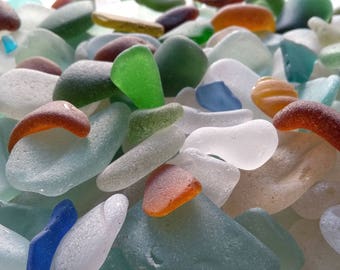 Bulk sea glass sold by weight, surf tumbled and frosted beach glass, washed up on the South East coast of Scotland near Edinburgh 0324