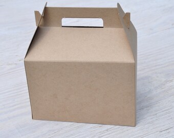 10 Large Kraft Gable Boxes 9x6x6 Brown Natural Craft Favor Box