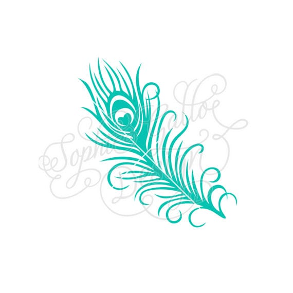 Download Small Peacock Feather SVG DXF digital download files for