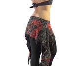 Items similar to ATS / Tribal Belly Dance Skirt - Black/Red Metallic ...
