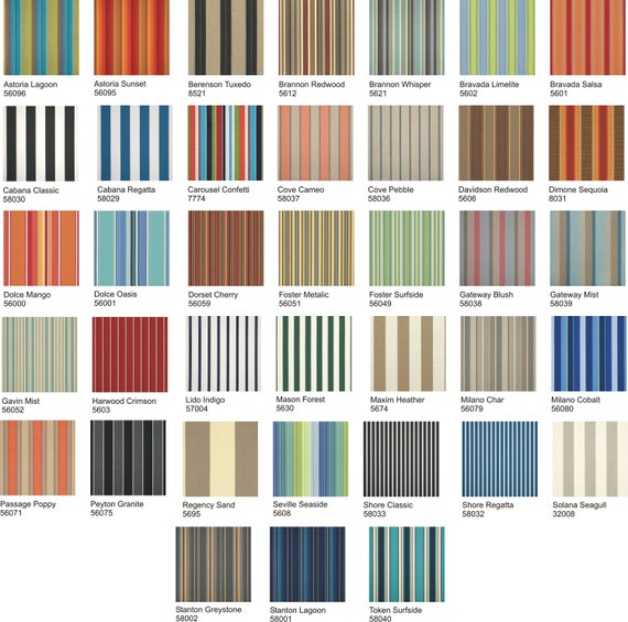 Sunbrella Striped Outdoor Fabric By The Yard