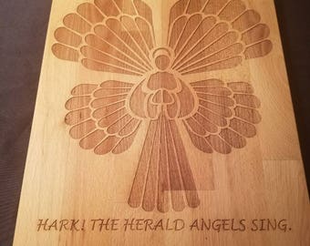 Engraved Hark the Herald Angels Sing Serving Board. Wonderful for Christmas entertaining or as a gift.