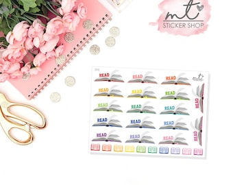 Read || 15+ Planner Stickers || Erin Condren Life Planner, Happy Planner || SKU 014