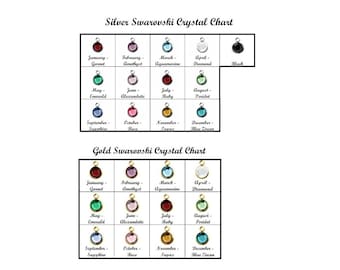 Silver Swarovski Charm Gold Swarovski Crystal • Extra Birthstone AddOn Birthstone Charm • Round Channel Drop Charm Crystal Color