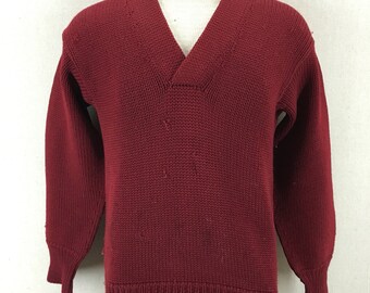 Vintage Varsity 1950s Roper Knitting Co. Wool Shaker-Sweater Size 40 USA