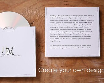 Custom paper cd sleeve/holder for digital photography business PRINT ANYTHING {pack of 500}