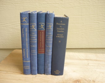Vintage blue books, ocean colors, beach, interior design, home decor, book collection blue, instant collection, blue books