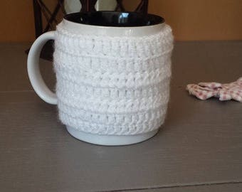 Mug warmer wool crocheted 8cm x 7.5 cm
