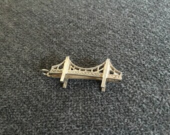 Sterling silver charm for traditional bracelet, Forth bridge