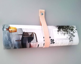 Leather wall hanger | wall peg | hanging storage | minimalist home decor | wall organizer | leather strap hanger | towel rack