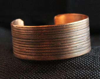 Etched Copper Cuff Bracelet (041917-016)