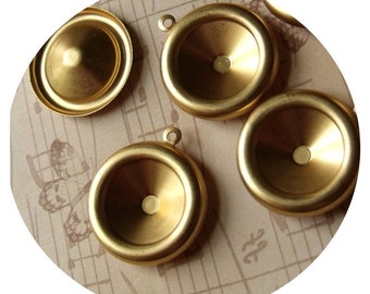 Brass 16mm Rivoli Settings Single Loop 4 Pcs
