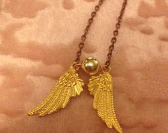 Flying Gold Ball Necklace - Who needs a Snitch?