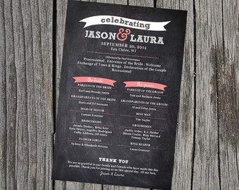 Wedding Program, Poster Program, Wedding Poster Program, Large Program