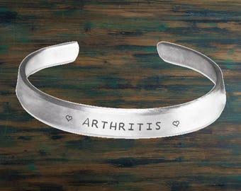 Arthritis Bracelet, Arthritis gift, Arthritis jewelry, Arthritis Medic alert Bracelet, Medic alert ID, Survivor, Arthritis bangle, Warrior