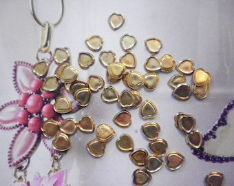 72 Vintage Brass 8mm Heart Findings