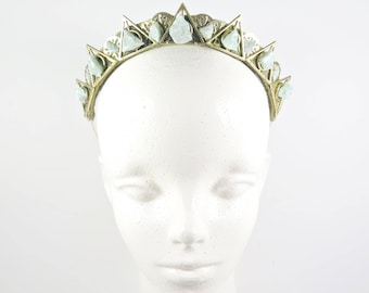 Illuminati Green Quartz Crystal Crown - Queen of the Ruins Series - by Loschy Designs