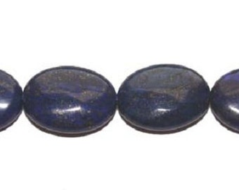 Lapis (Color-Enhanced) Puffed Oval Gemstone Beads