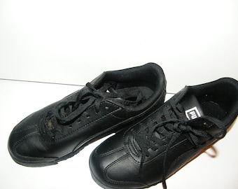 Black Leather sneakers running shoes Puma trainer