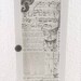 Wood Cabinet Door 3 Inside Shelves Light Ivory Gray Decoupaged Hand Painted Free Standing Transitional Decor