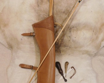 Traditional Leather Archery Quiver "Crimean Tatar" , LARP, Nomad