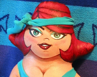 OOAK Art Dolls Painted Ladies Sandi Beech Hand Painted Cloth Doll