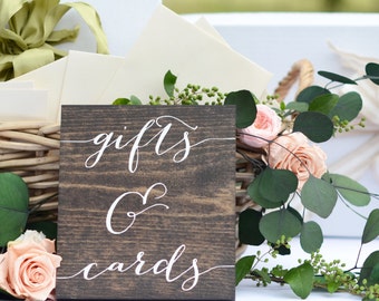 Gifts and Cards Sign, Wedding Gift Table Sign, Gifts Sign, Wooden Wedding Signs