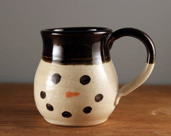 SALE Snowman Pottery Mug