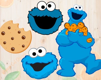 Cookie Monster Svg, Cookie monster Dxf, Eps & Png Cutfiles, Minions cut files for Cricut, Silhouette cameo, Cookie monster face Svg, Clipart