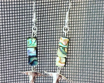 Longhorn and Abalone Earrings