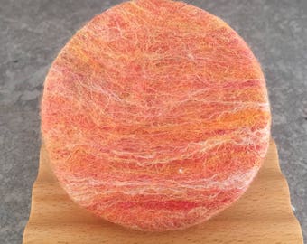 Felted Soap - Shades of Orange and Pink in a Lime Ginger Fragrance