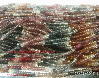 13 Inches ONE (1) Strand of Multi Spinel faceted rondelles Beads strand, DIY